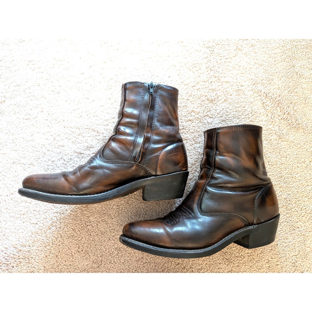 Laredo 62004 Men's Western Ankle Boots Brown Leather Size 9.5 D